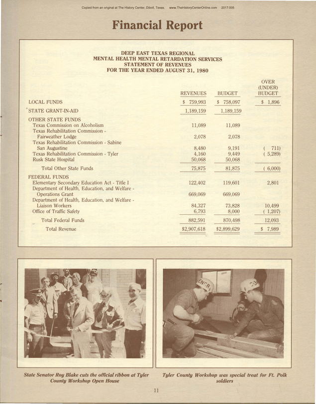 A page with a financial report