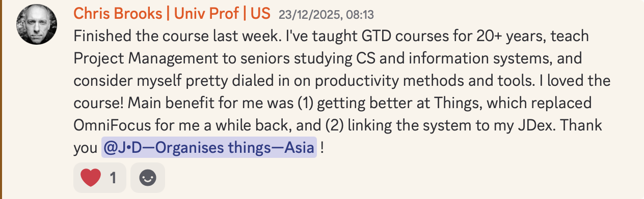 Testimonial from Chris.
