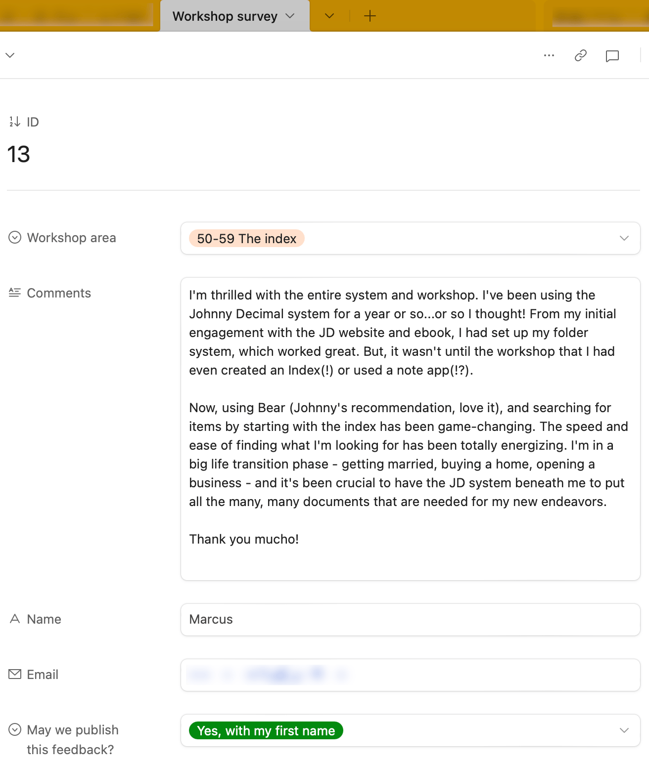 Testimonial from Marcus.